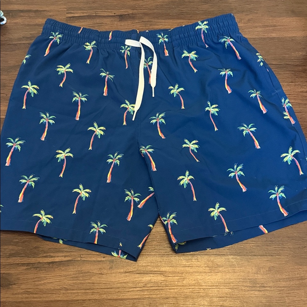 Chubbies Blue Palm Tree Swim Trunks